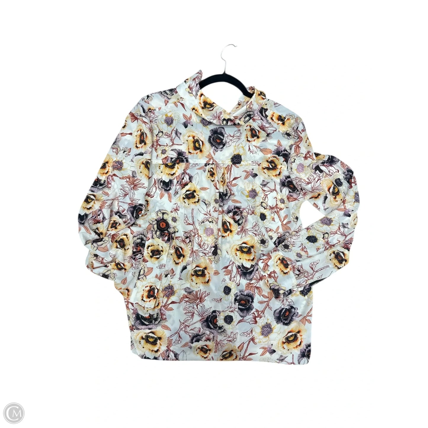 Blouse Long Sleeve By Maurices In Floral Print, Size: L