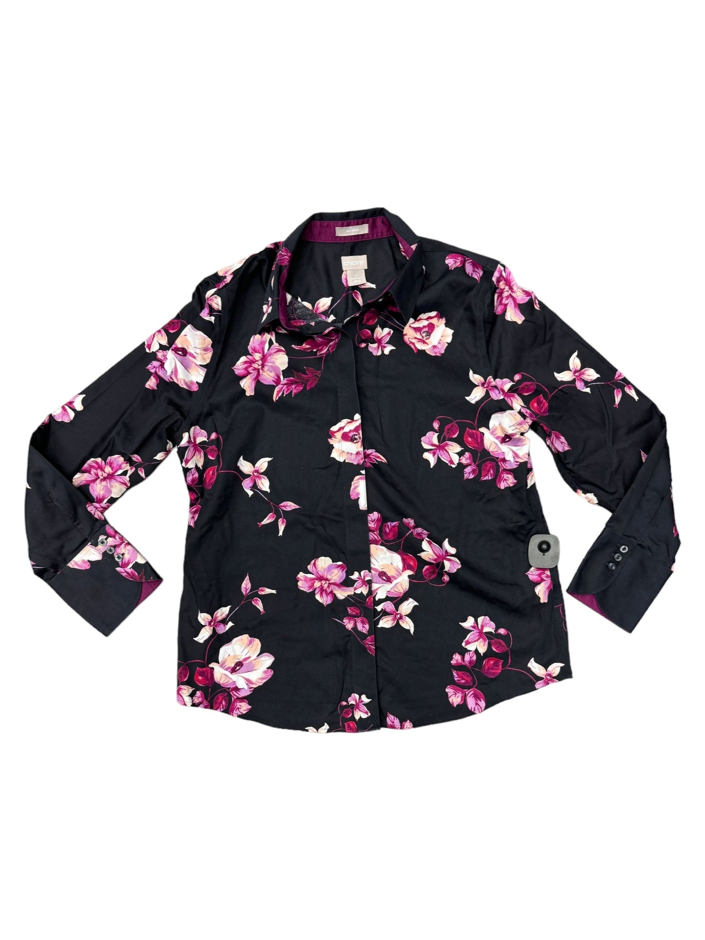 Floral Print Blouse Long Sleeve Chicos, Size M