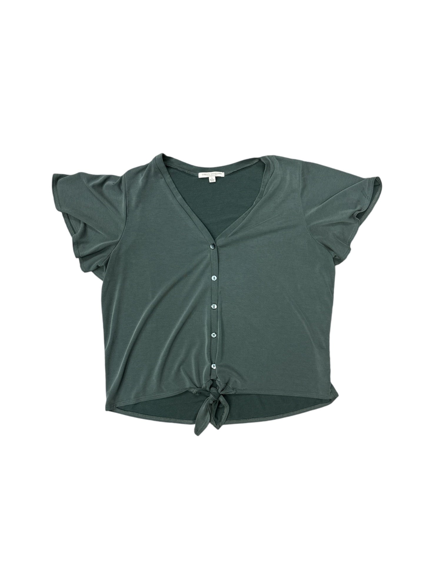 Top Short Sleeve By Green Envelope In Green, Size: L