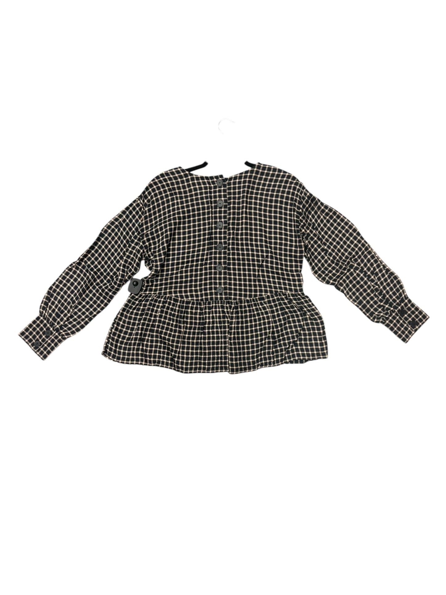 Top Long Sleeve By Madewell In Black & Tan, Size: S