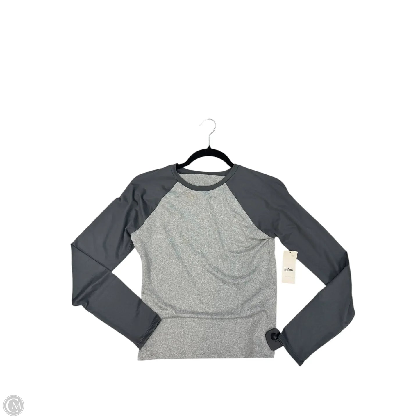 Athletic Top Long Sleeve Collar By Hollister In Grey, Size: M