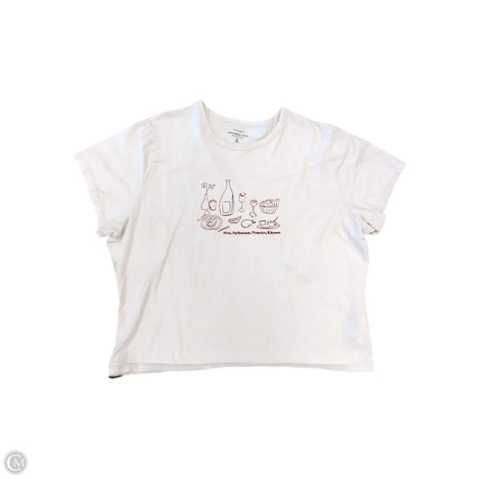 Top Short Sleeve By Abercrombie And Fitch In White, Size: Xl