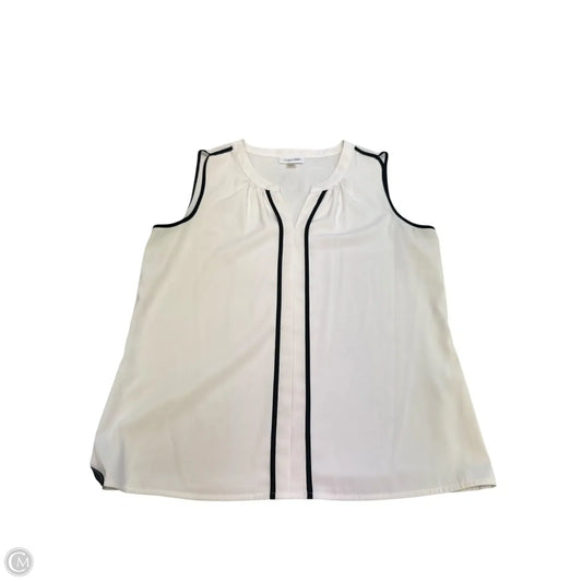 Top Sleeveless By Calvin Klein In Cream, Size: M