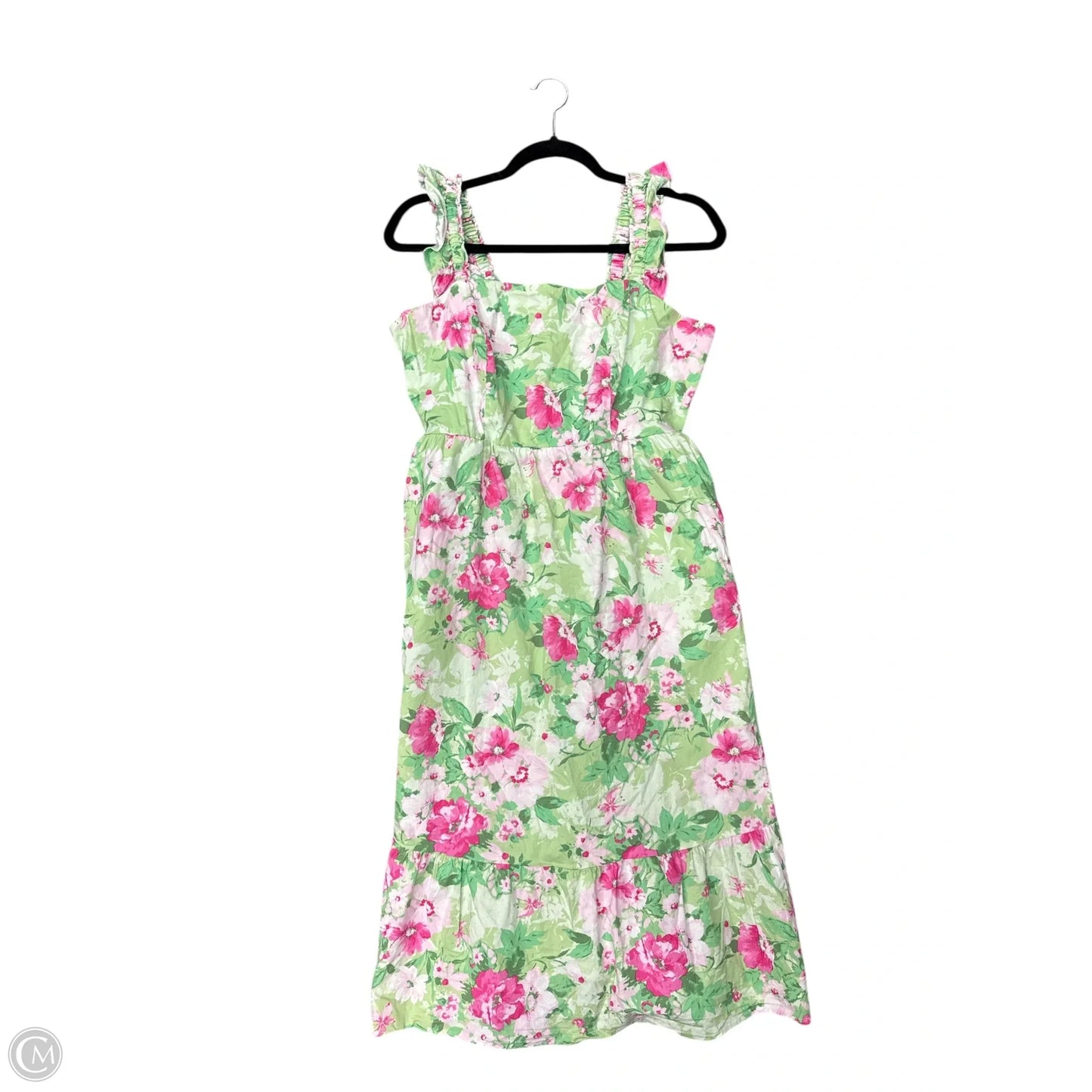 Dress Casual Maxi By Torrid In Green & Pink, Size: 10