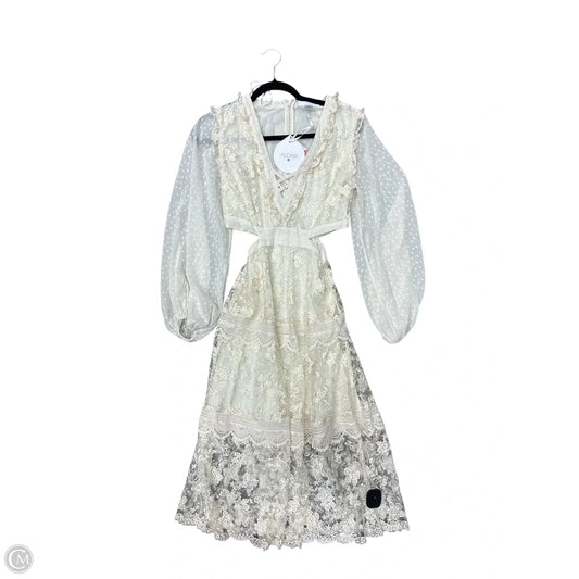 Dress Party Long By Clothes Mentor In Cream, Size: 0