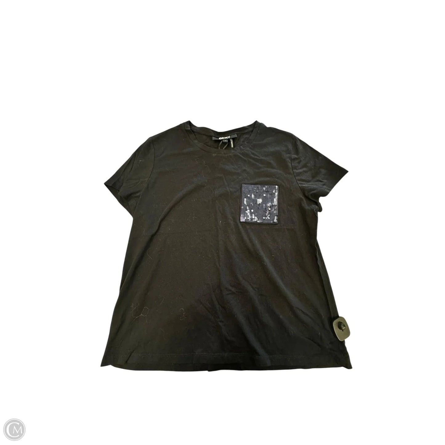 Top Short Sleeve By Dkny In Navy, Size: L