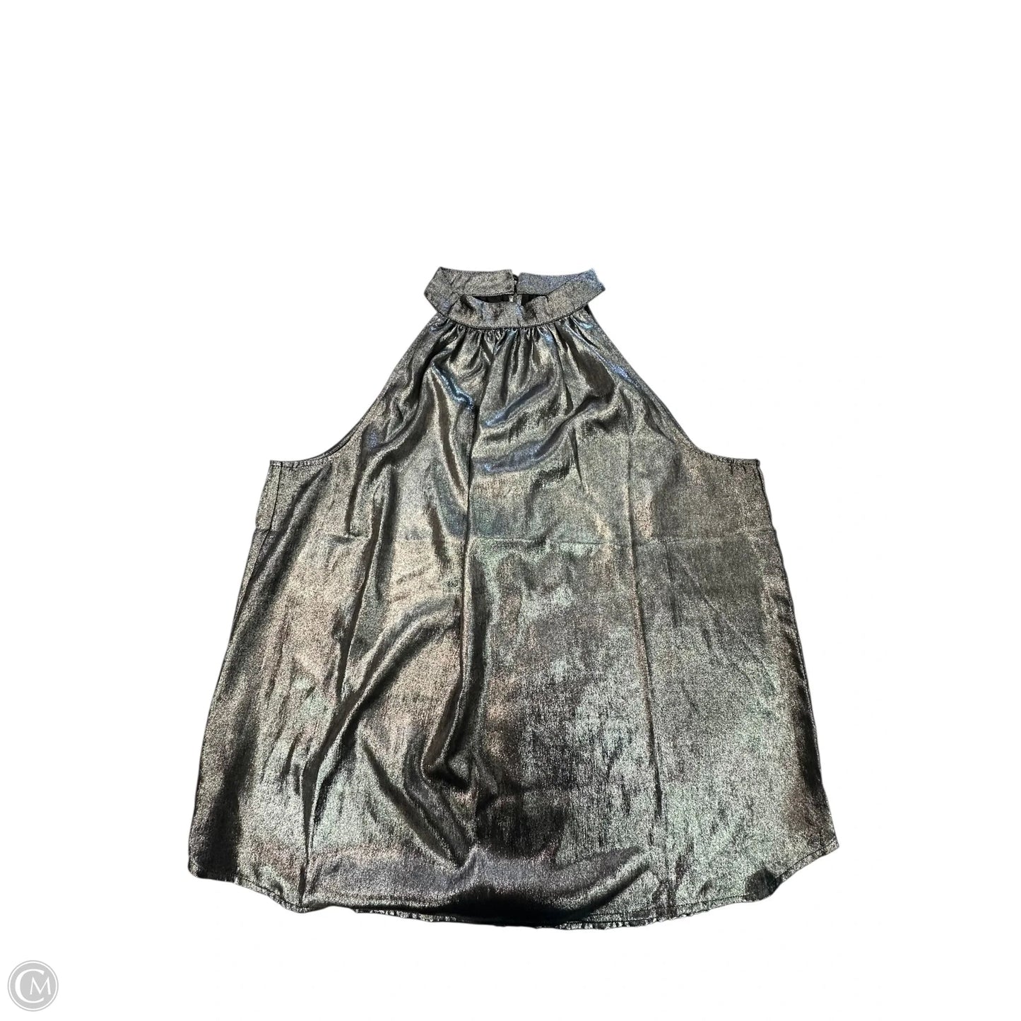 Top Sleeveless By Loft In Silver, Size: M