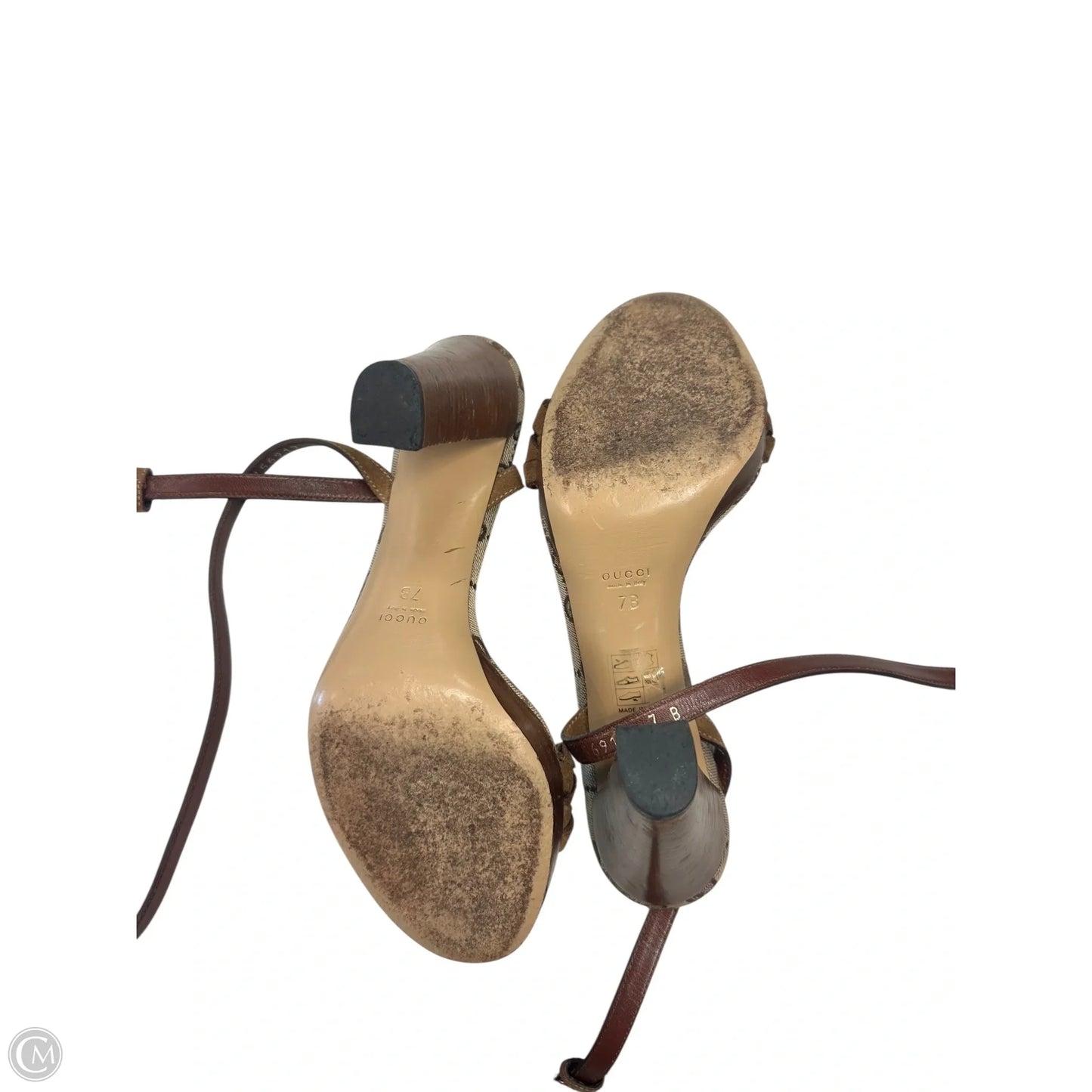 Sandals Luxury Designer By Gucci In Brown, Size: 7