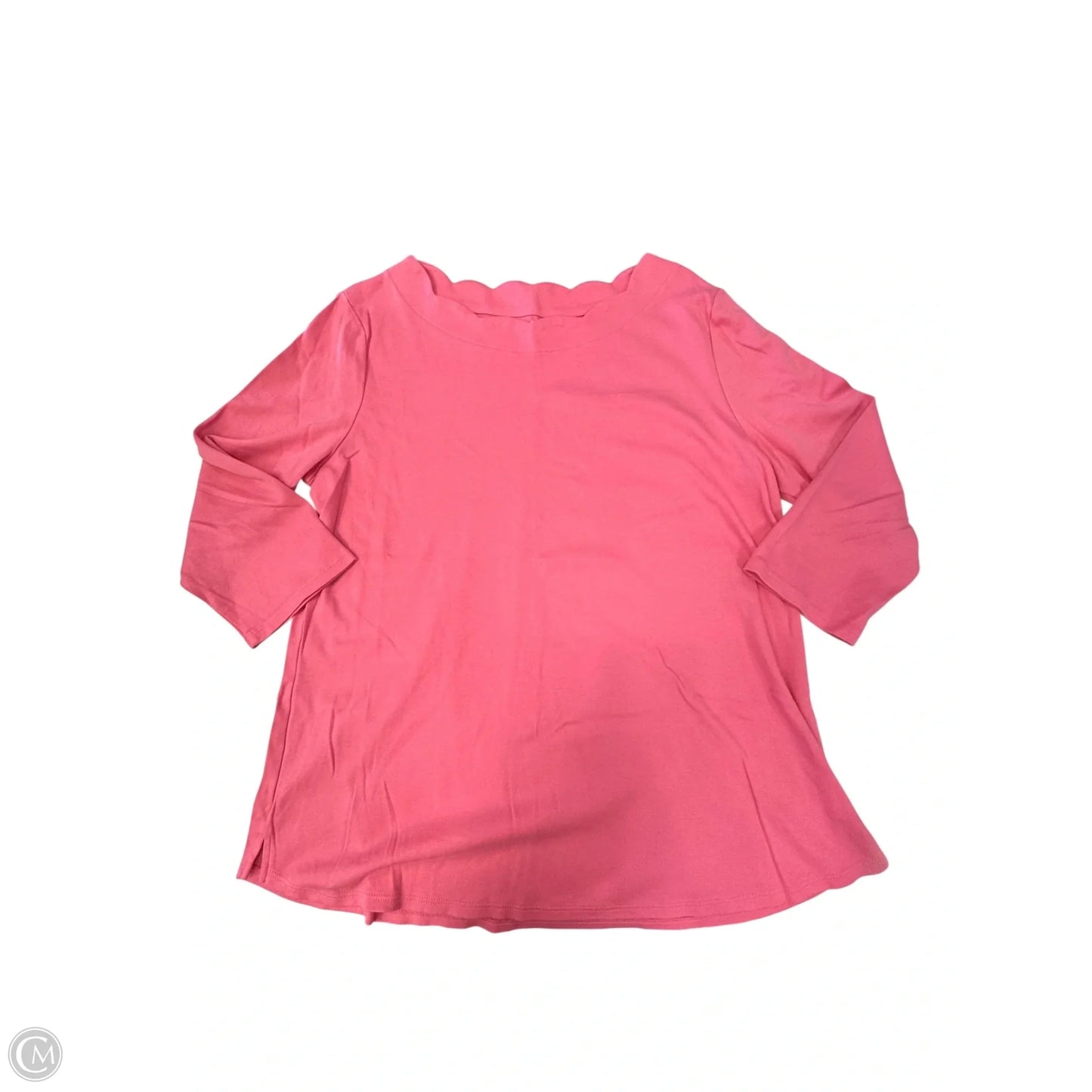 Top 3/4 Sleeve By Croft And Barrow In Pink, Size: L