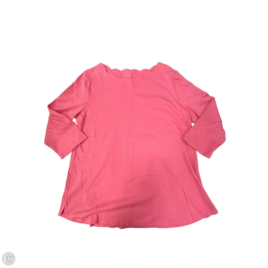 Top 3/4 Sleeve By Croft And Barrow In Pink, Size: L