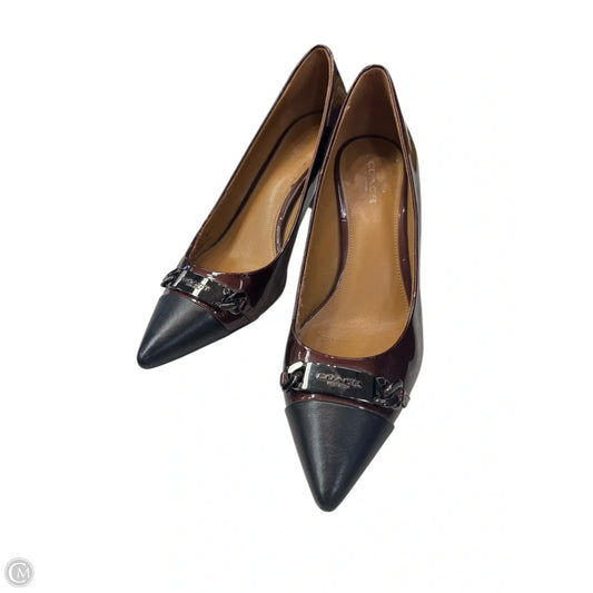 Shoes Designer By Coach In Maroon, Size: 8