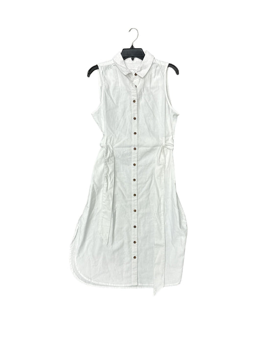 White Dress Casual Midi Morgan Taylor, Size 10