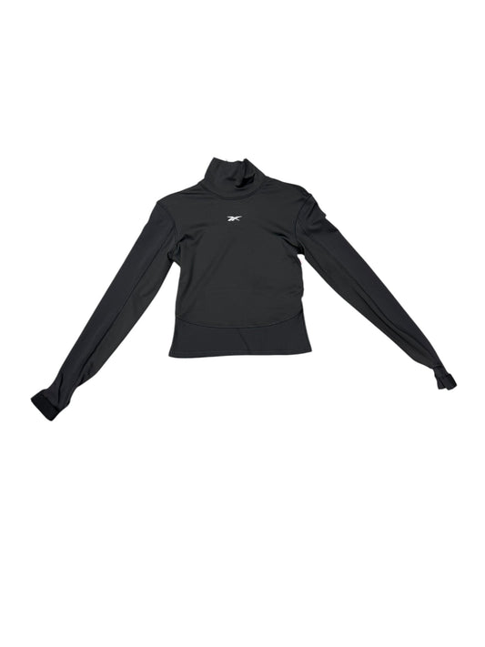 Athletic Top Long Sleeve Collar By Reebok In Black, Size: S