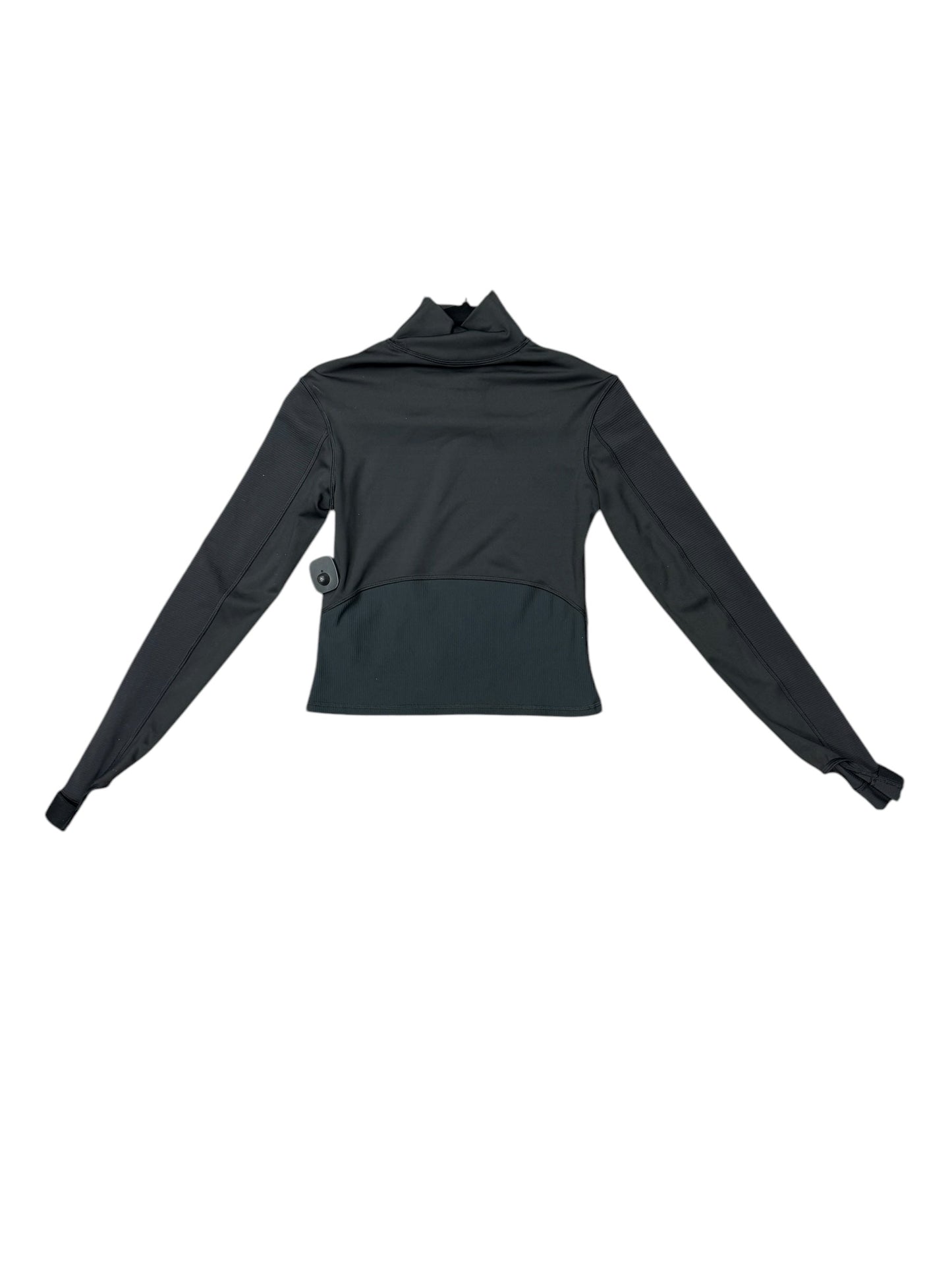 Athletic Top Long Sleeve Collar By Reebok In Black, Size: S