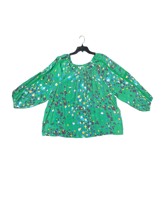 Blouse Long Sleeve By Zac And Rachel In Green, Size: 2x