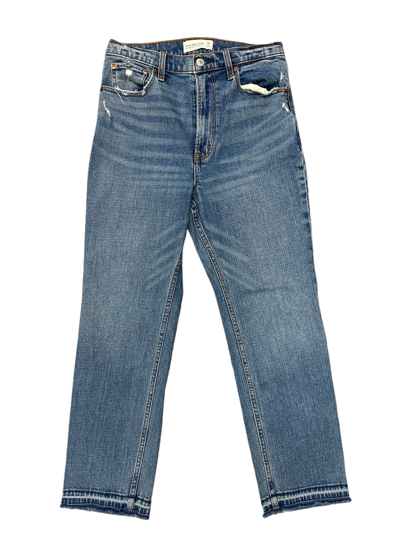 Jeans Straight By Abercrombie And Fitch In Blue Denim, Size: 6