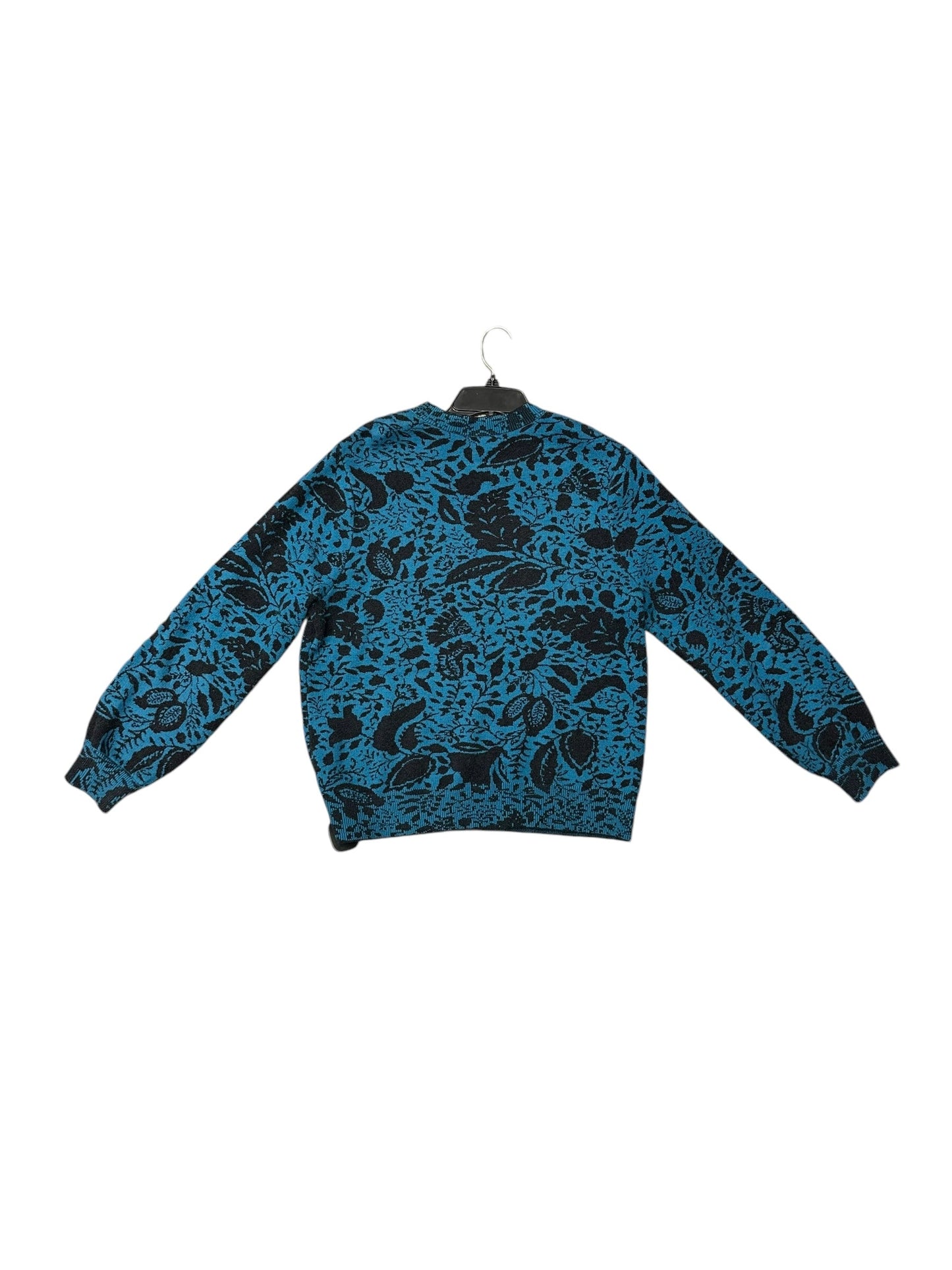 Sweater By Ann Taylor In Black & Blue, Size: L