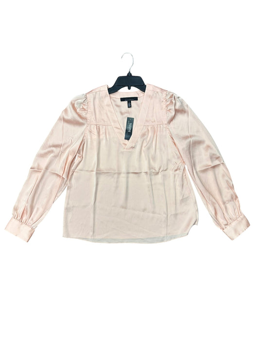 Blouse Long Sleeve By White House Black Market In Peach, Size: S