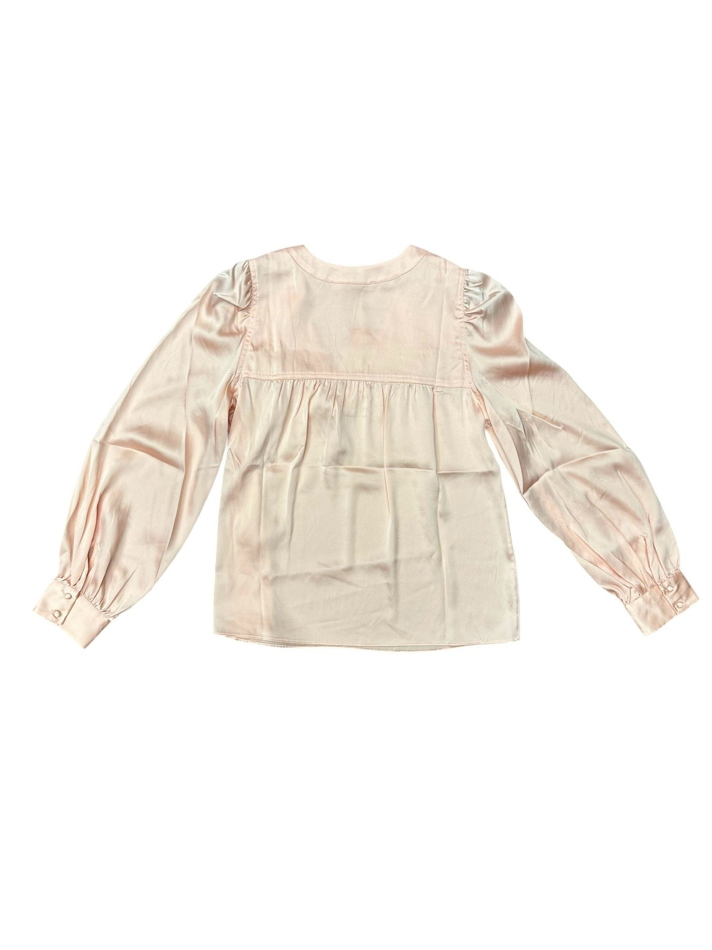 Blouse Long Sleeve By White House Black Market In Peach, Size: S