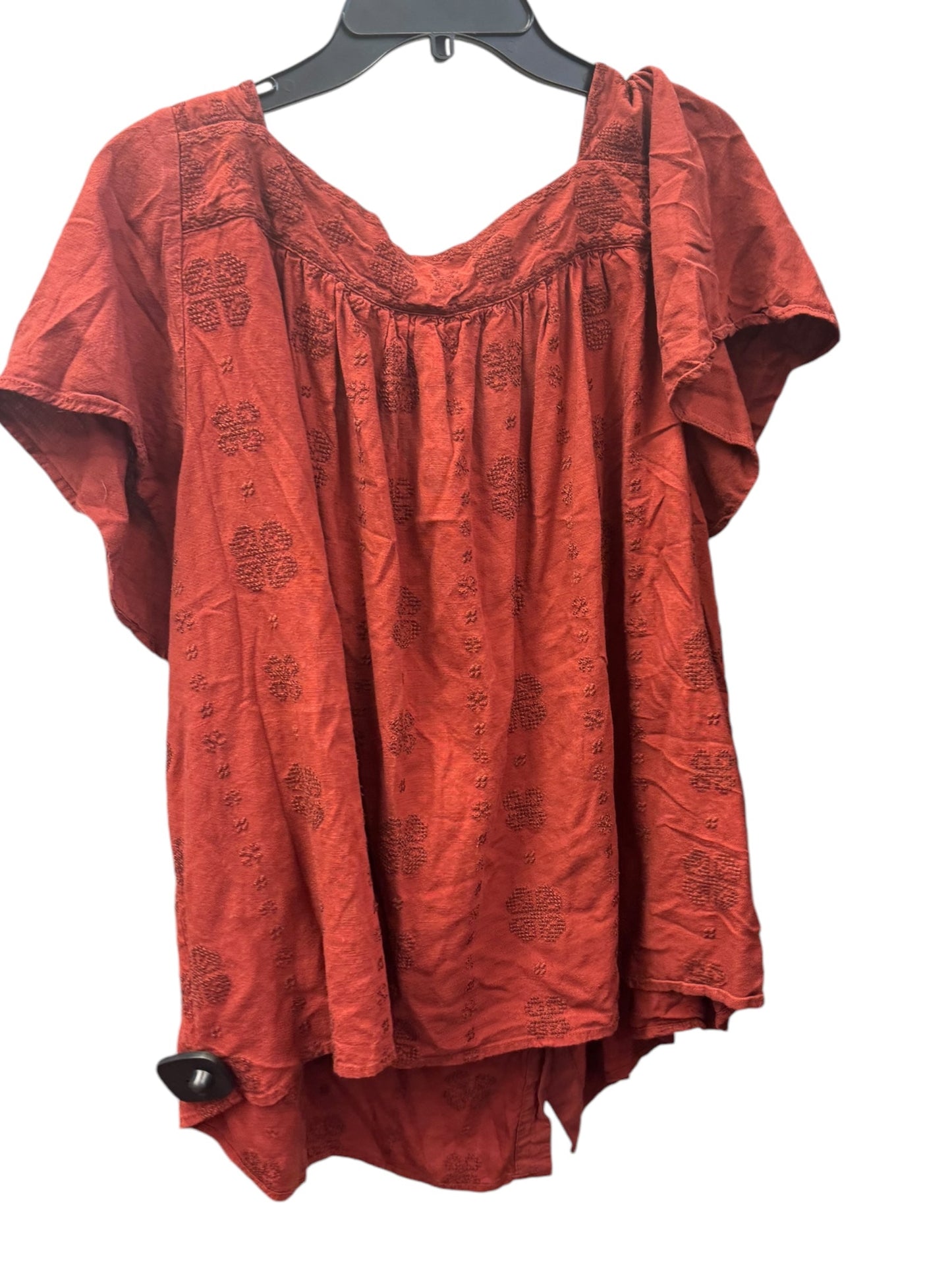 Blouse Short Sleeve By Torrid In Red, Size: 4