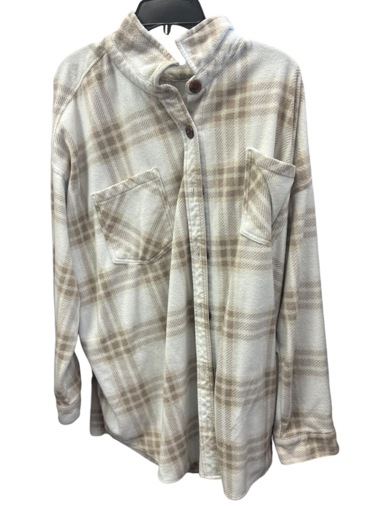 Jacket Shirt By Maurices In Cream, Size: 4x