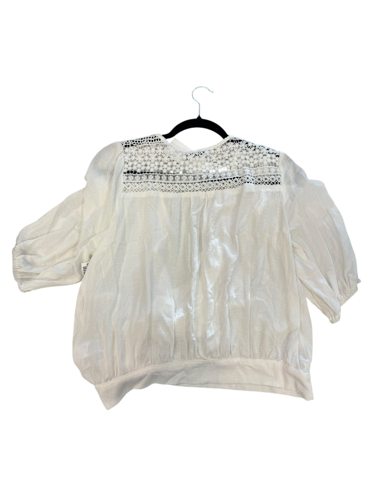 Blouse Short Sleeve By Lush In White, Size: M