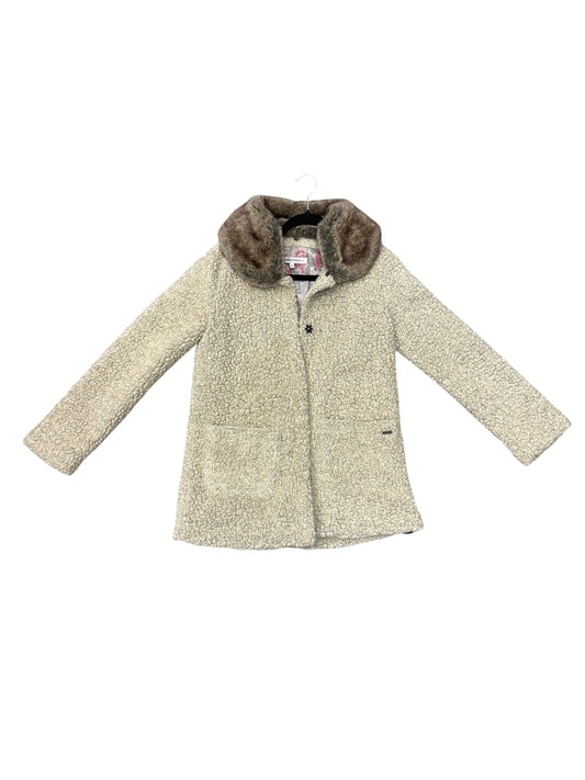 Coat Faux Fur & Sherpa By Cmb In Tan, Size: M