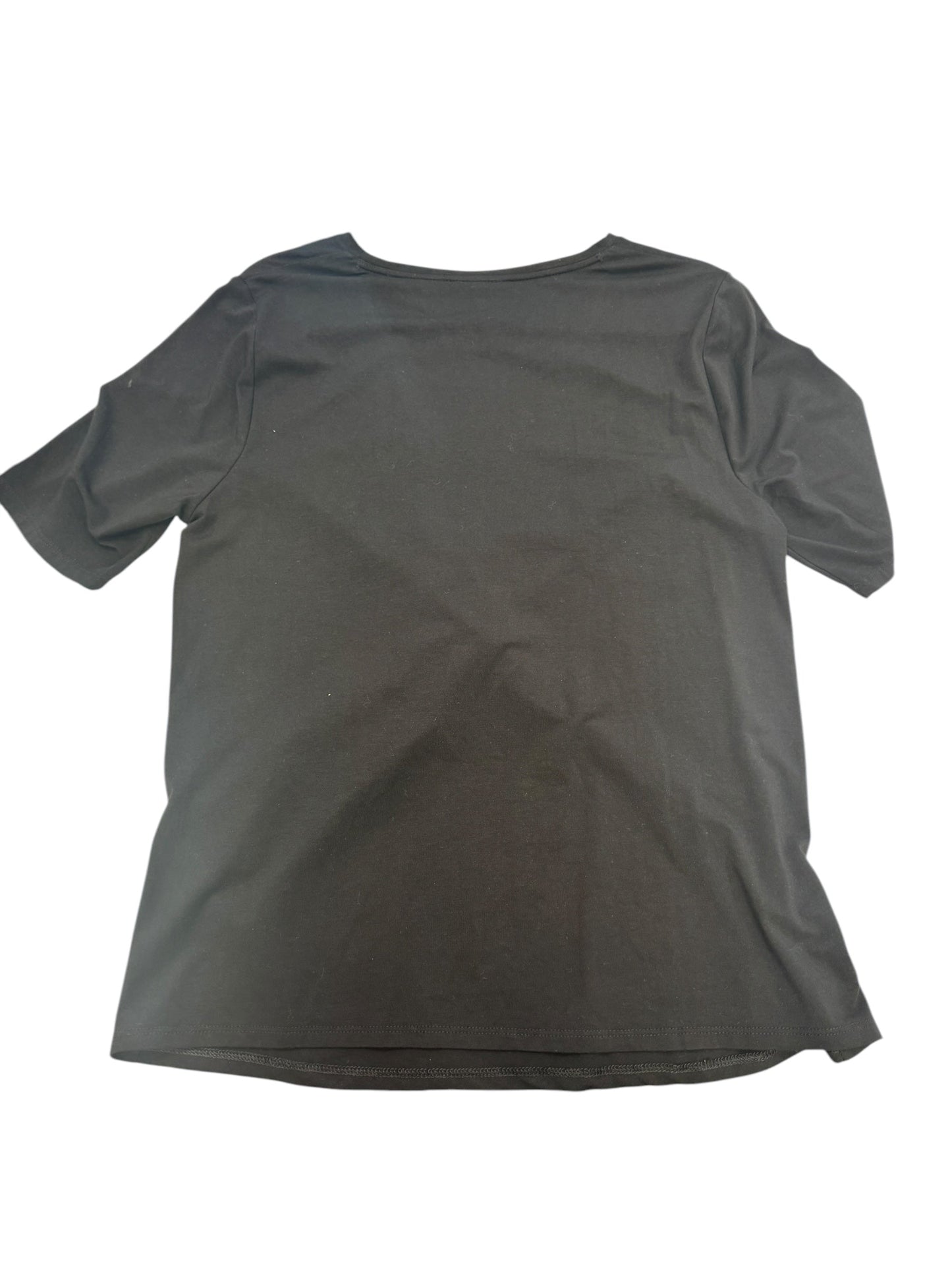 Top Short Sleeve By Chicos In Black, Size: L