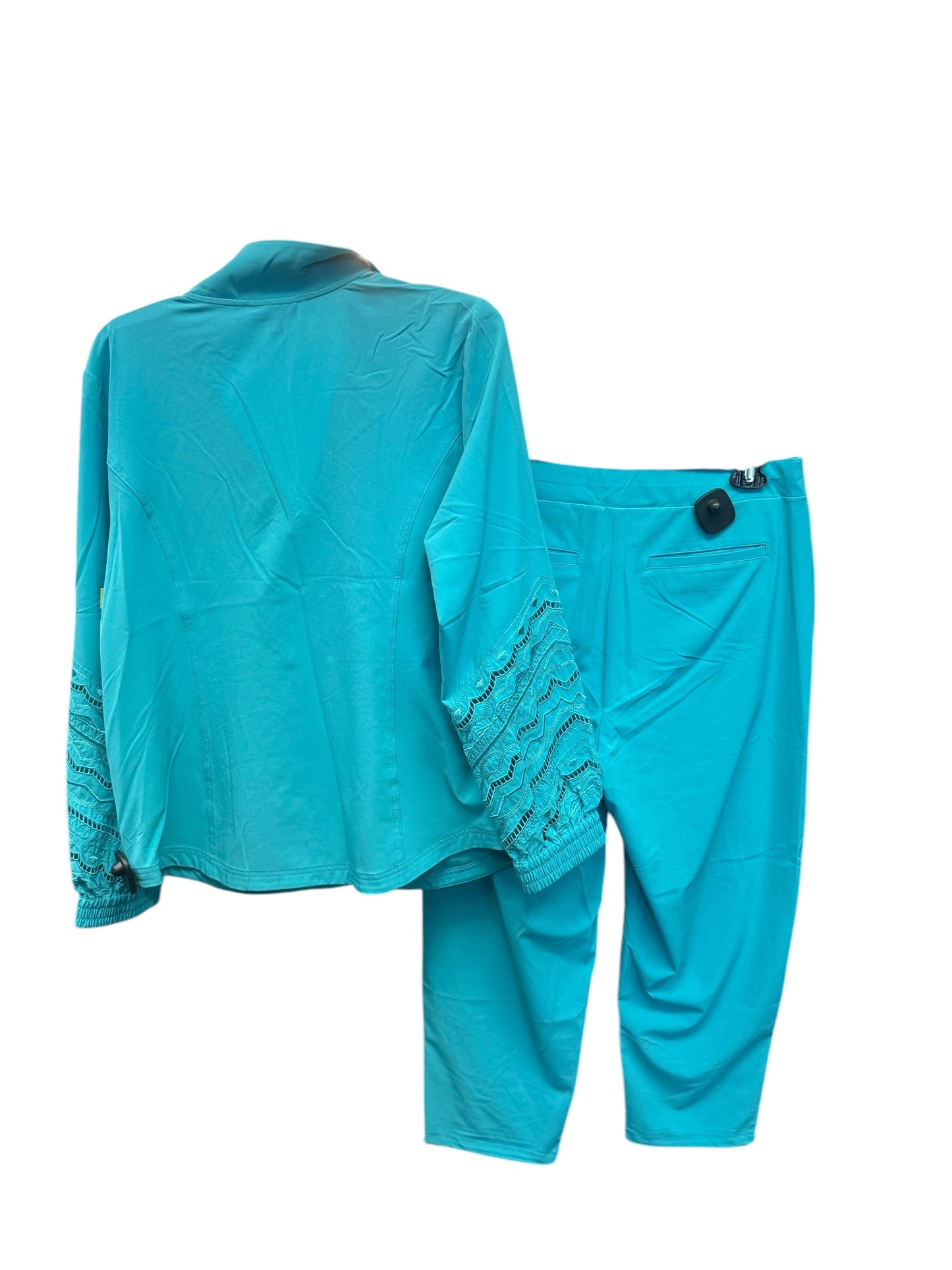 Athletic Pants 2pc By Chicos In Aqua, Size: L