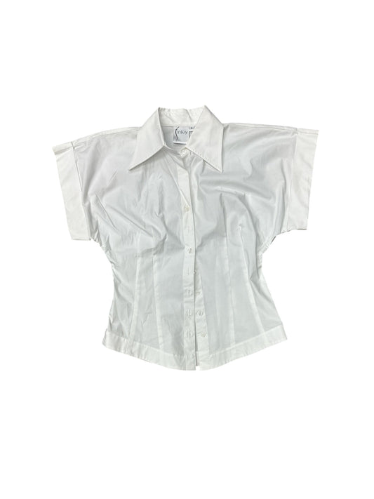 Blouse Short Sleeve By Cma In White, Size: S