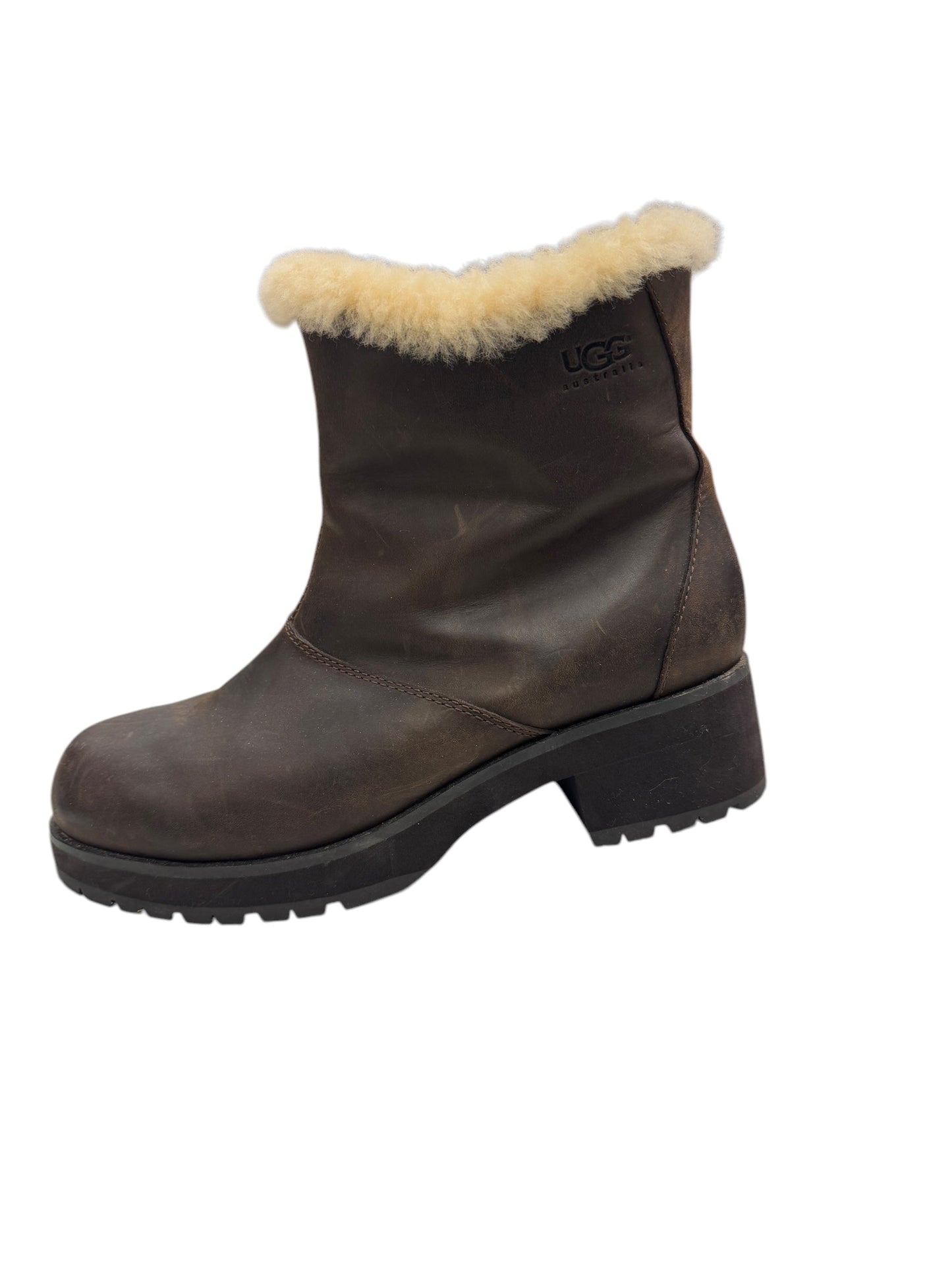 Boots Designer By Ugg In Brown, Size: 10