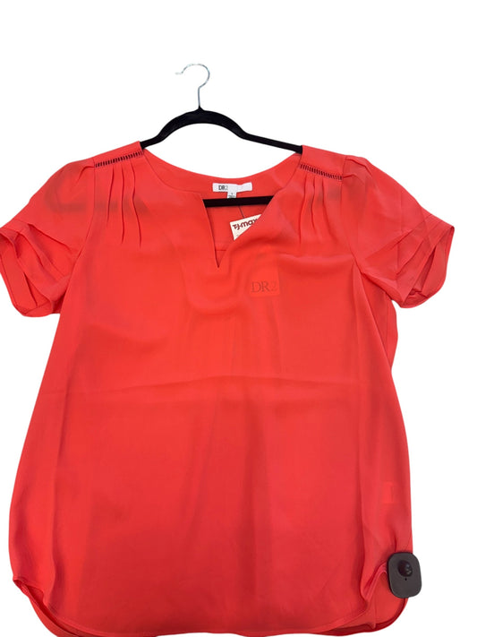 Blouse Short Sleeve By Dr2 In Pink, Size: S