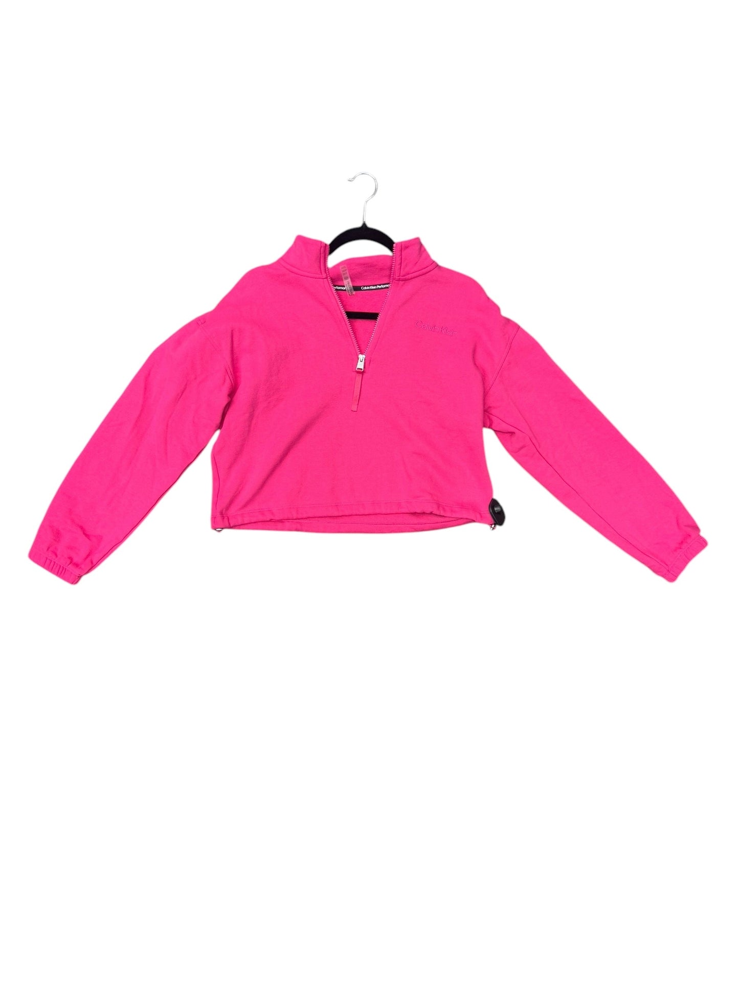 Athletic Sweatshirt Collar By Calvin Klein Performance In Pink, Size: M