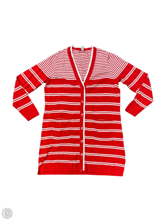 Cardigan By Isaac Mizrahi Live Qvc In Red & White, Size: L