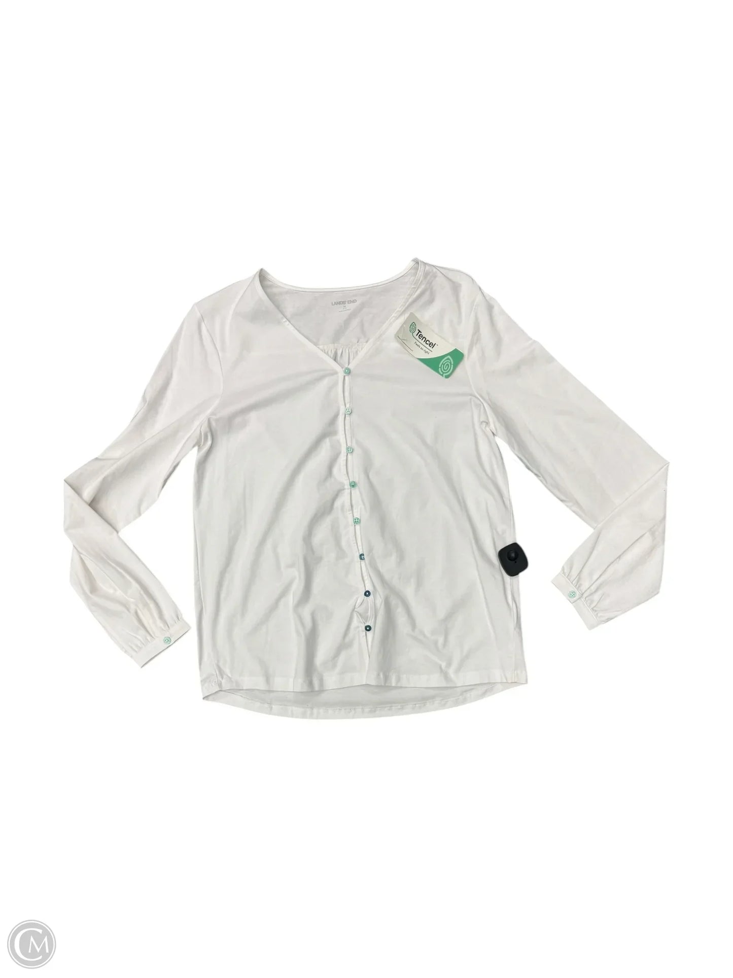 Top Long Sleeve By Lands End In White, Size: M