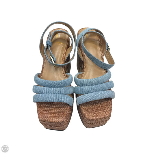 Sandals Heels Platform By Sam Edelman In Blue Denim, Size: 6