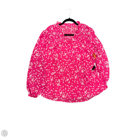 Blouse Long Sleeve By Cme In Pink, Size: L