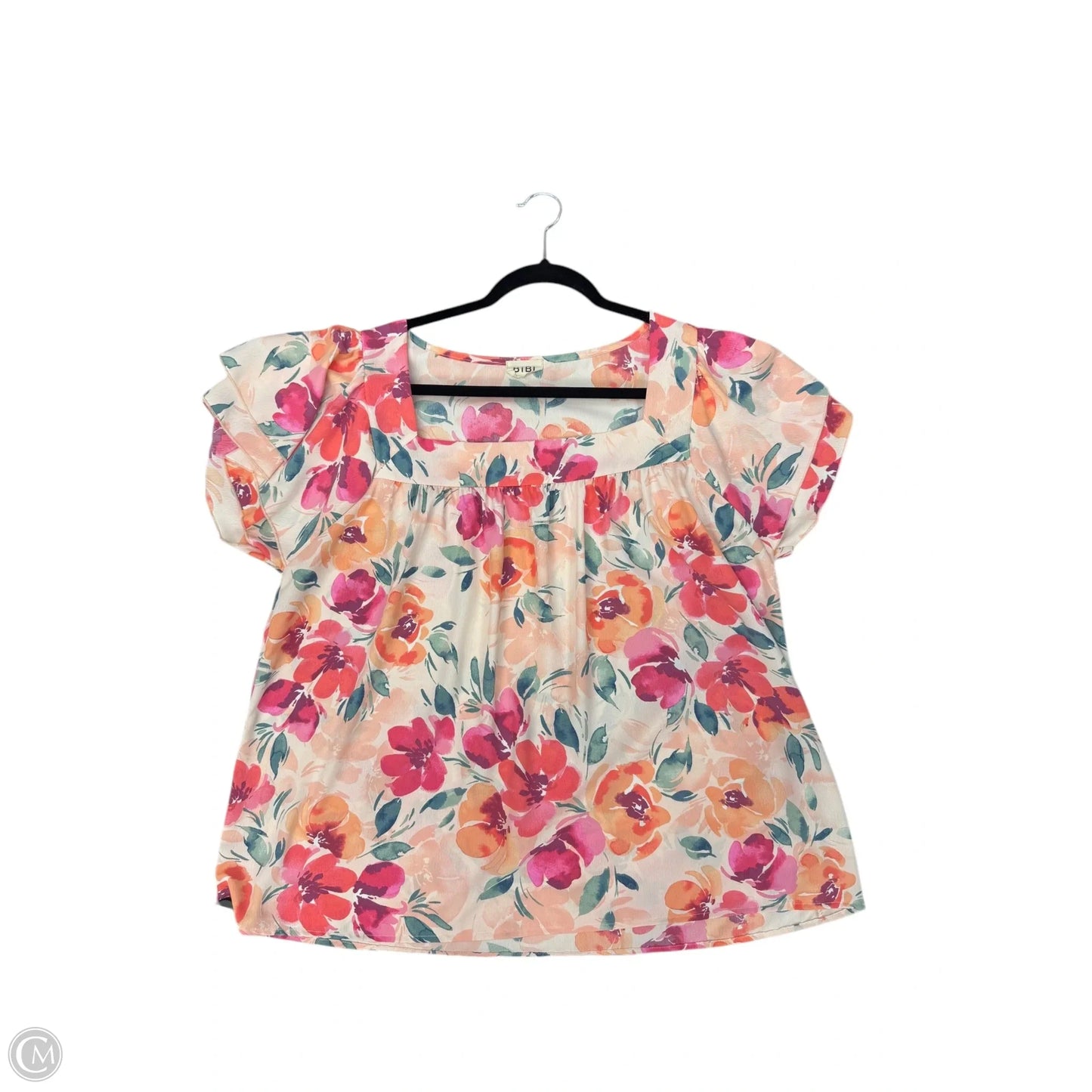 Blouse Short Sleeve By Bibi In Pink, Size: L