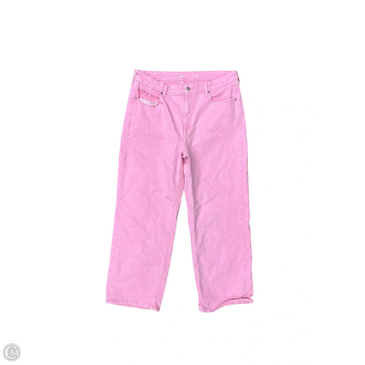Jeans Wide Leg By Old Navy In Pink Denim, Size: 16