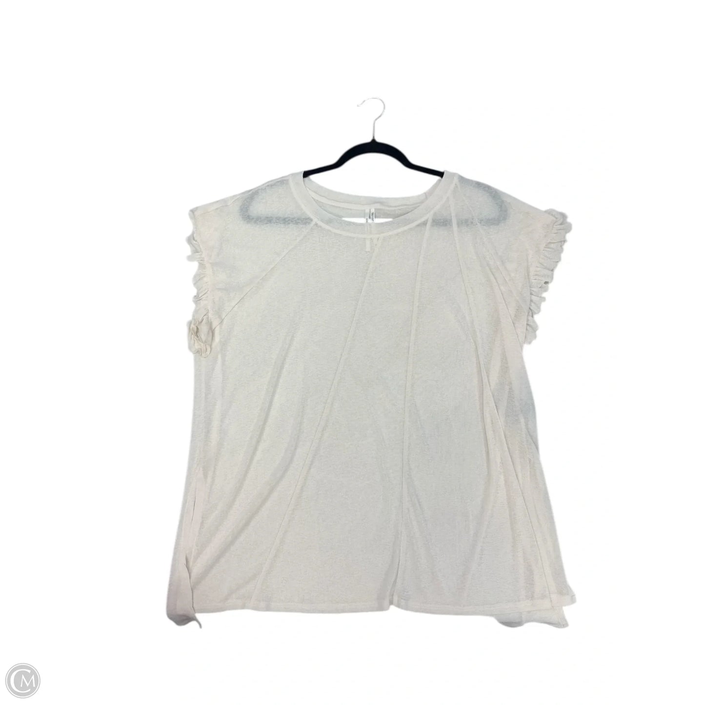 Top Short Sleeve By Anthropologie In Cream, Size: M