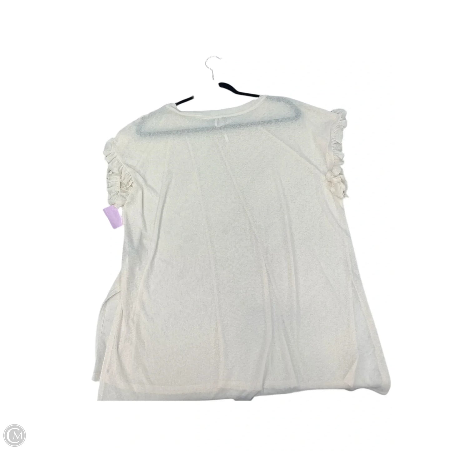 Top Short Sleeve By Anthropologie In Cream, Size: M