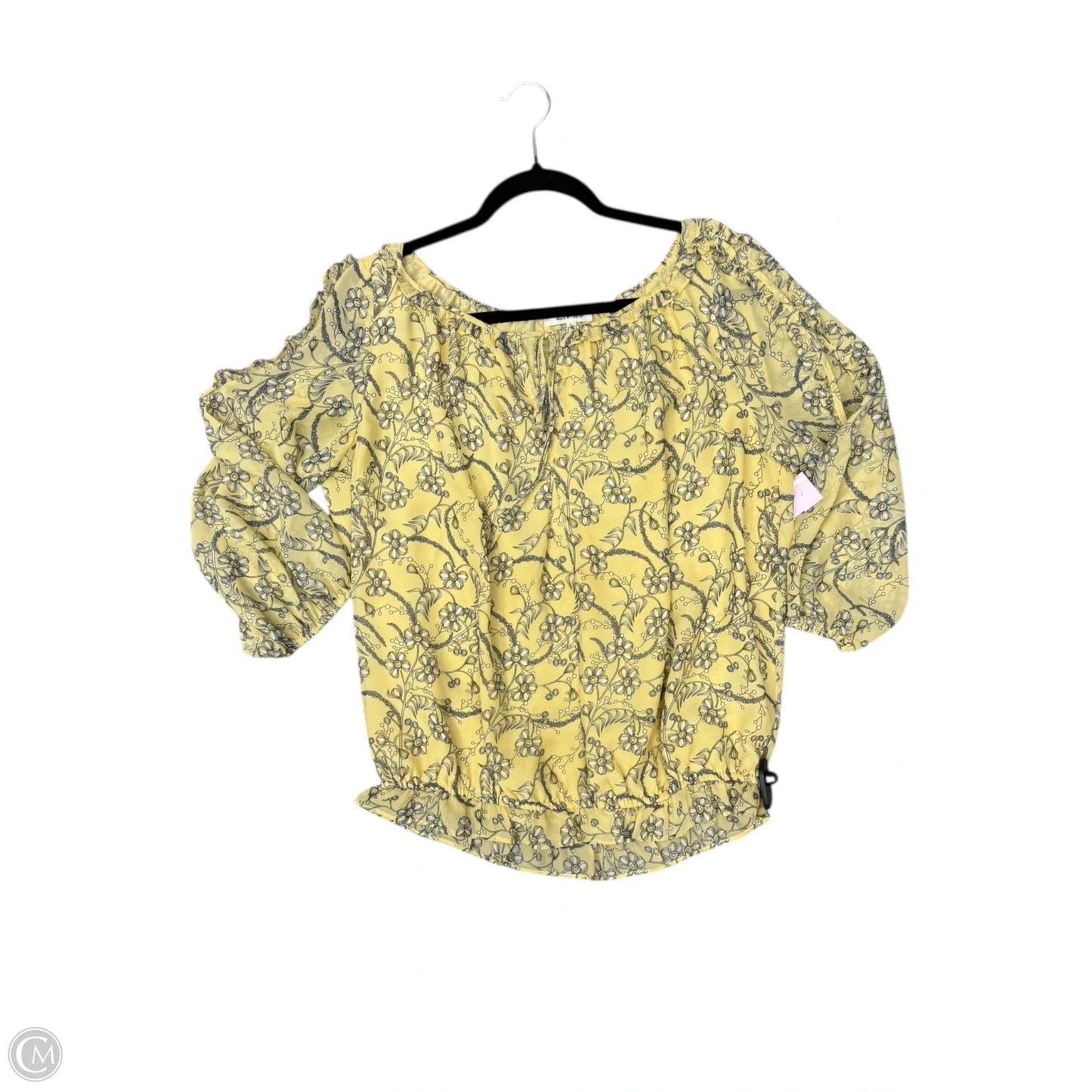 Blouse 3/4 Sleeve By Max Studio In Yellow, Size: L