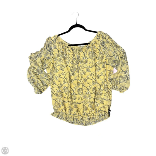 Blouse 3/4 Sleeve By Max Studio In Yellow, Size: L