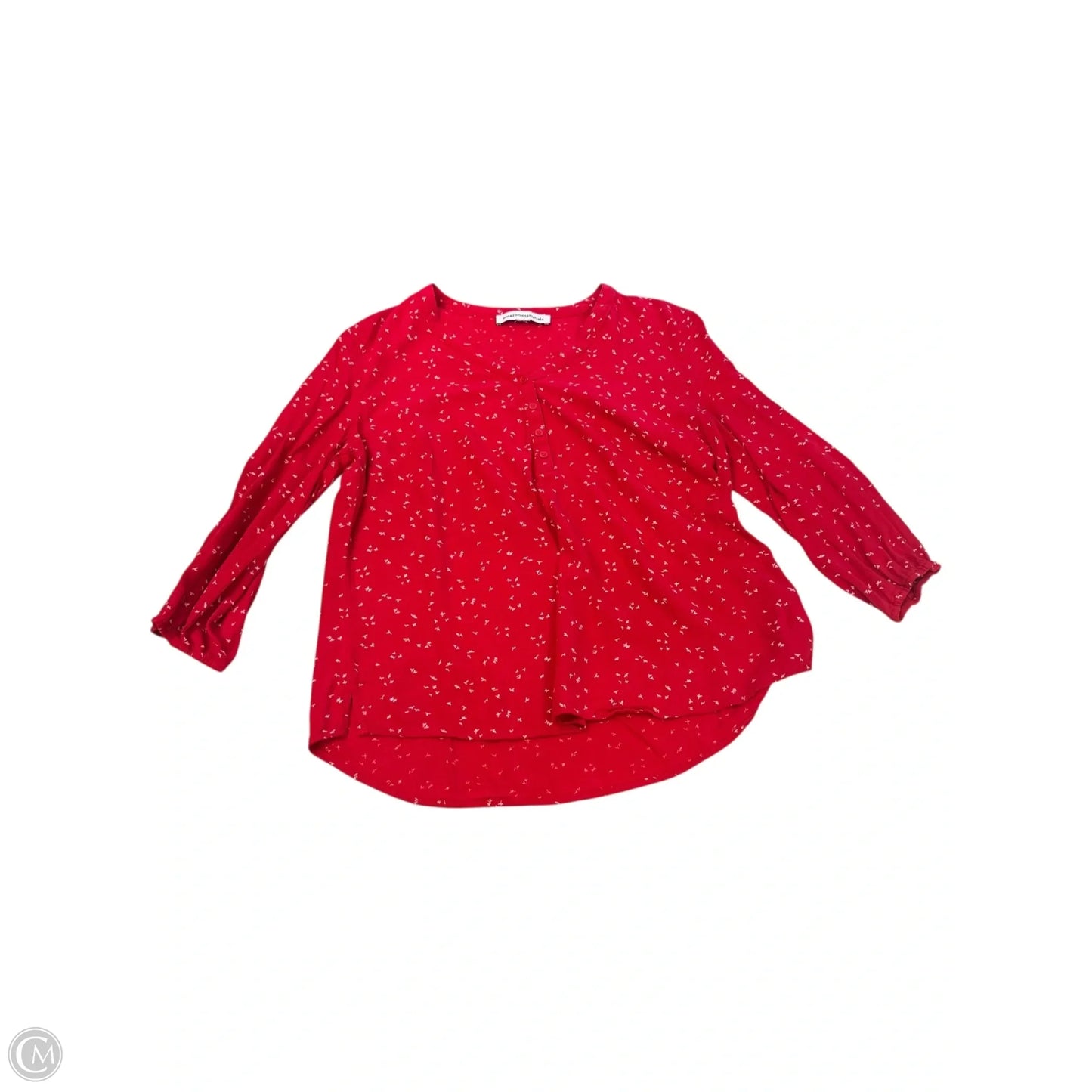 Top 3/4 Sleeve By Amazon Essentials In Red, Size: L