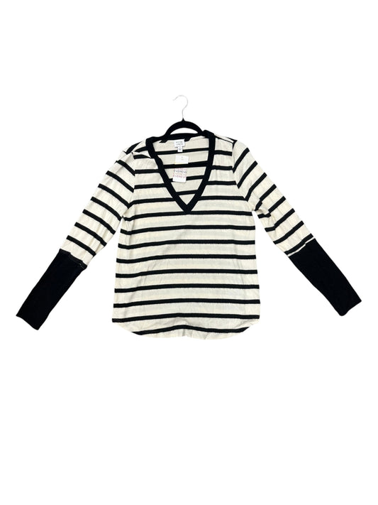 Top Long Sleeve By Peyton Jensen In Striped Pattern, Size: L