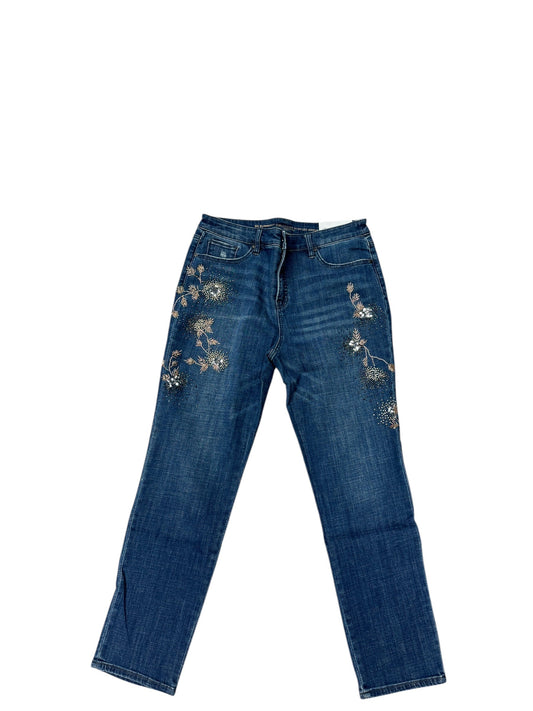 Jeans Cropped By Chicos In Blue Denim, Size: 10