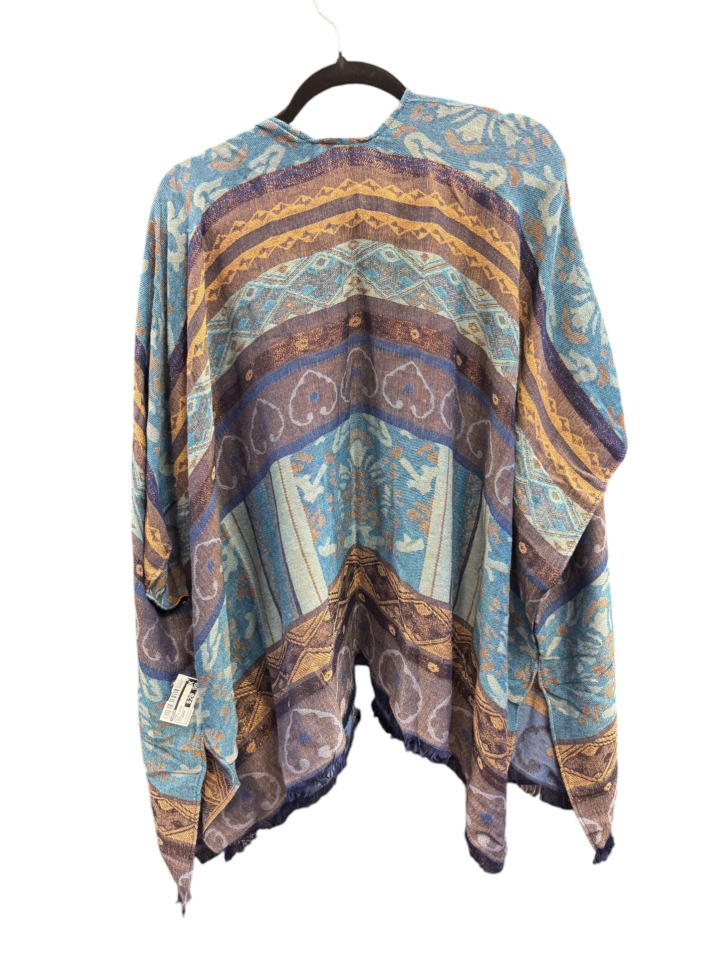 Shawl By Chicos In Blue & Brown, Size: Osfm