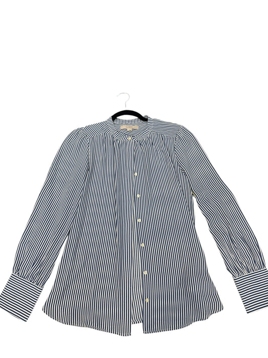 Top Long Sleeve By Loft In Blue & White, Size: M