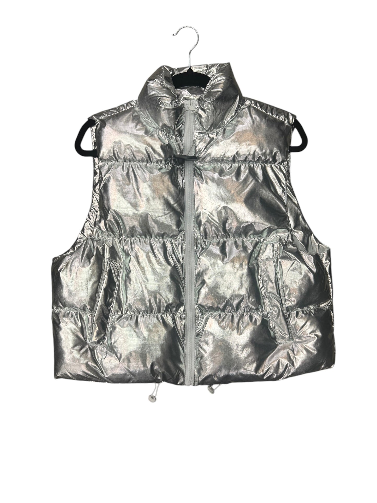 Vest Puffer & Quilted By Madden Girl In Silver, Size: Xl