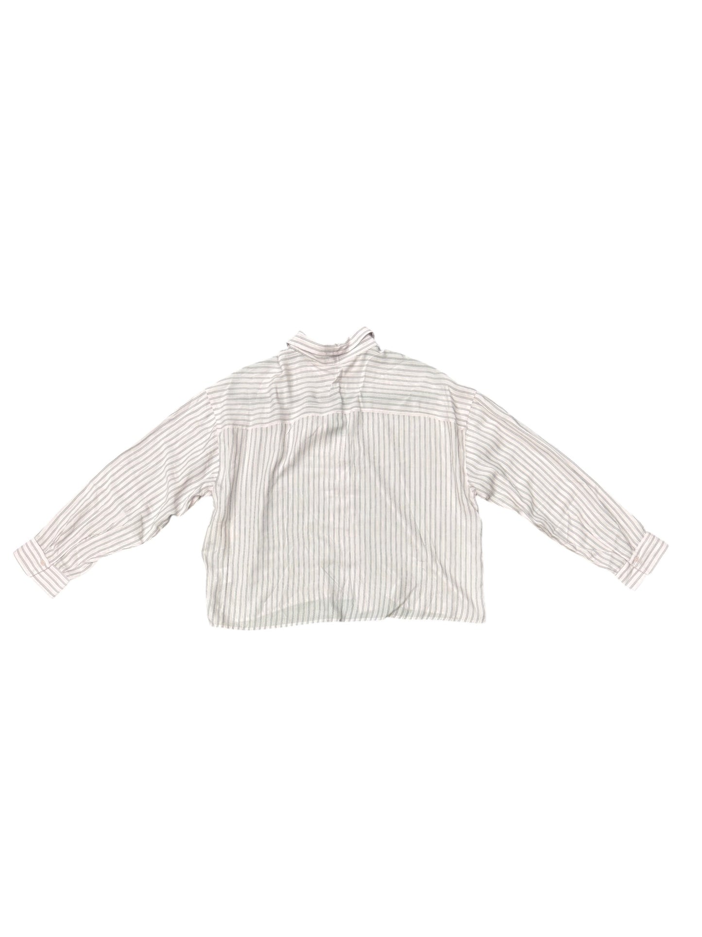 Top Long Sleeve By Universal Thread In Green & White, Size: M